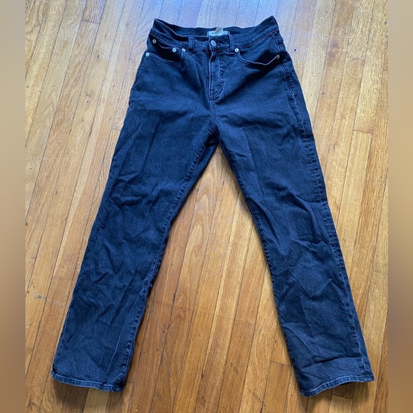 Like New Madewell The ‘90s Straight Leg Jean - Belmere (Black) -  26P - Picture 2 of 6